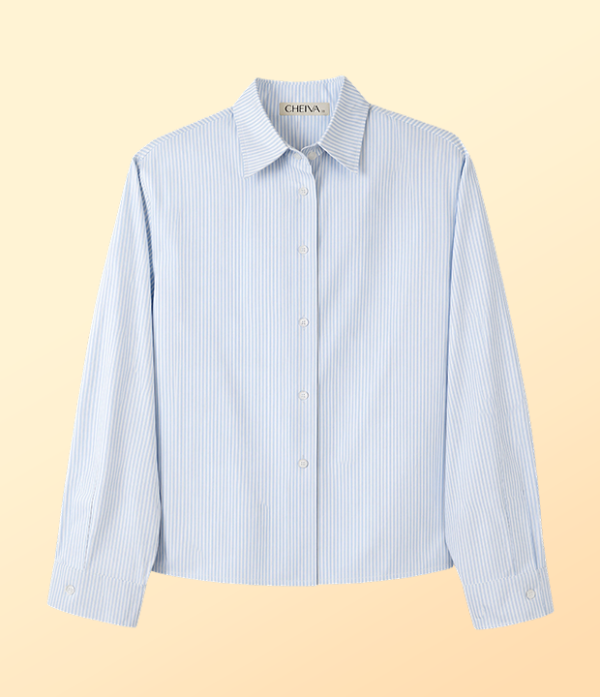 Cyan Pinstripe Shirt